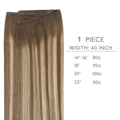 Echthaar Tressen 50cm Schokoladenbraun bis Karamellblond
