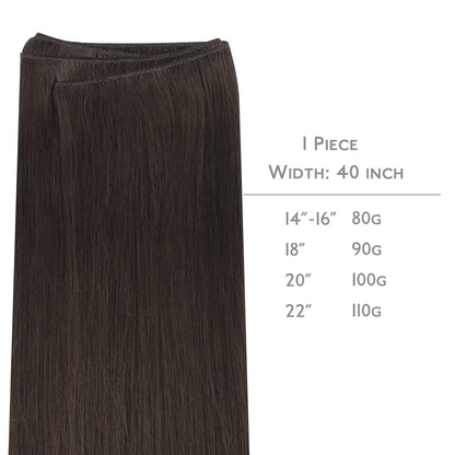 Echthaar Tressen 50cm Dunkelbraun bis Kastanienbraun