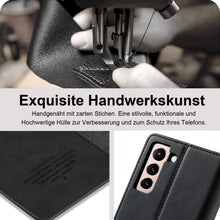 2023 Upgraded Samsung Galaxy S23 Hülle Leder Schwarz mit