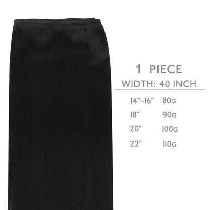 Echthaar Tressen 45cm Tief Schwarz zum Einnähen