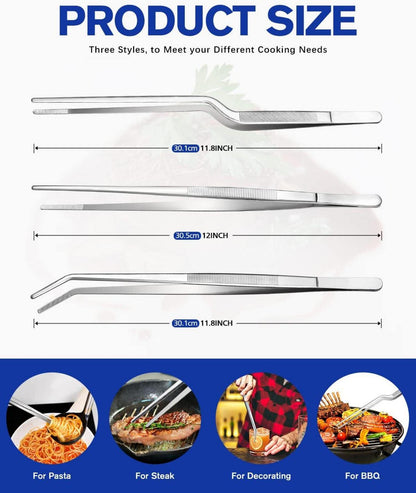 Professionelles 12-Zoll Edelstahl-Küchenpinzette Set