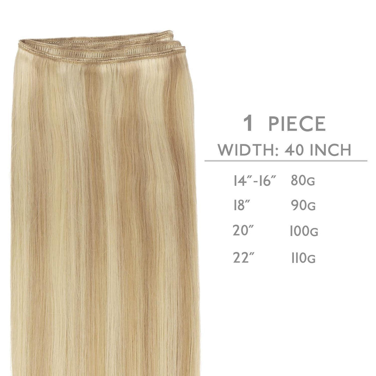Echthaar Tressen Hellblond Highlights – 45cm, 90g