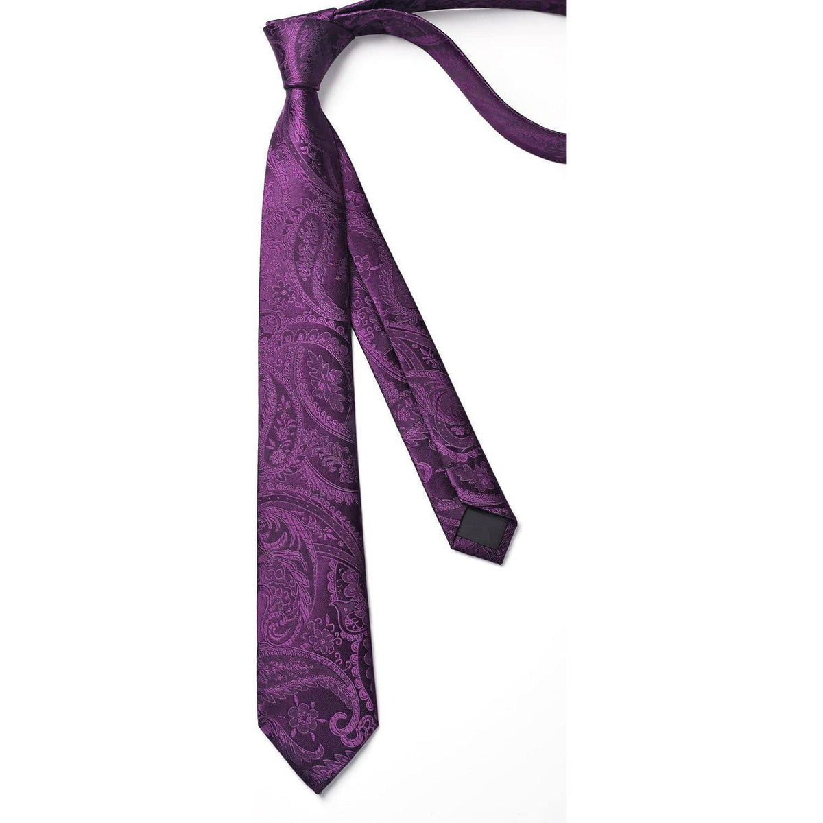 Schmale Herren Krawatte Lila Paisley 6cm für Business & Hochzeit