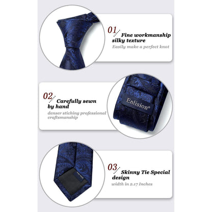 Schmale Herren Krawatte Lila Paisley 6cm für Business & Hochzeit