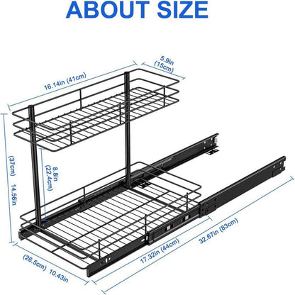 FANHAO 2 Ebenen Unter Spüle Regal Metall Organizer Küche Bad