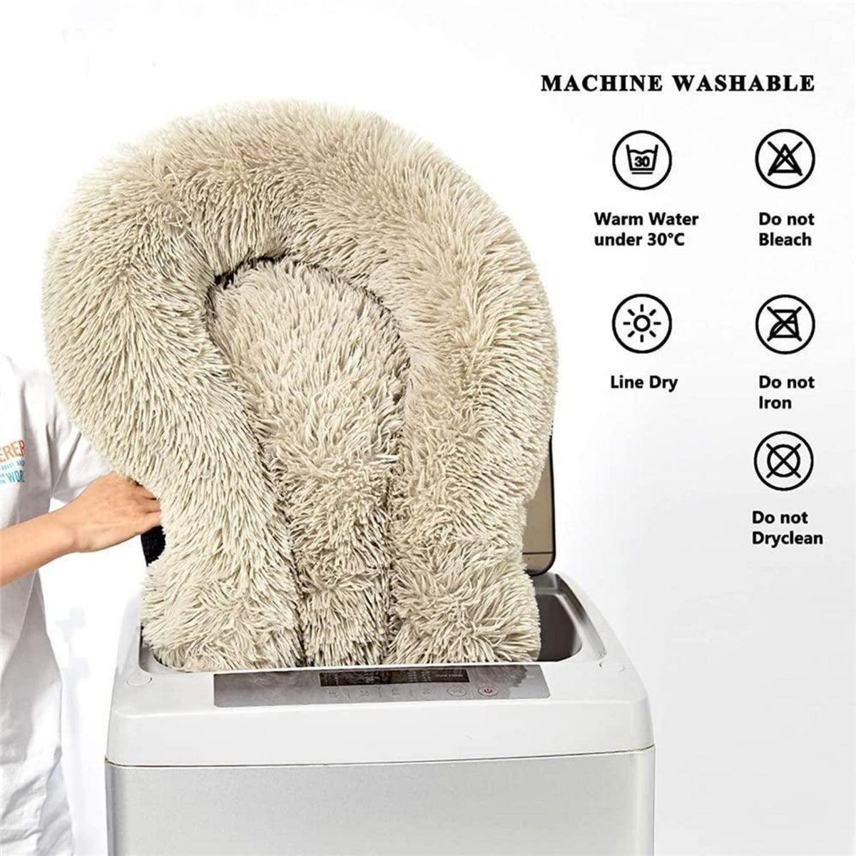 Flauschiges Hundebett Katzenbett Donut 100cm Lila