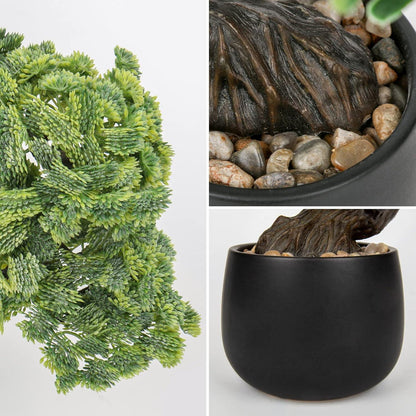 Kunstpflanze Bonsai Baum im Keramiktopf - Künstliche Pflanze Aesthetic