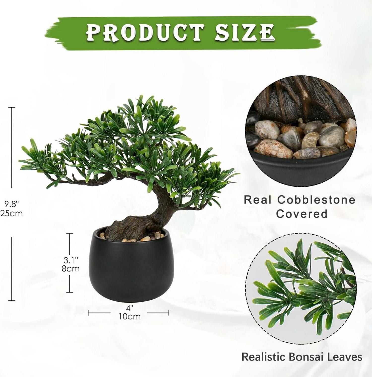Kunstpflanze Bonsai Baum 25cm im Keramiktopf - Künstliche