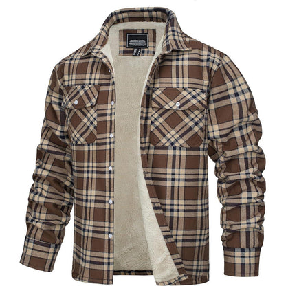 Herren Thermohemd mit Innenfleece – Warm & Bequem – Braun XL