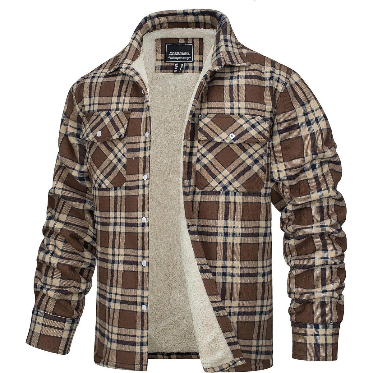 Herren Thermohemd Braun mit Innenfleece
