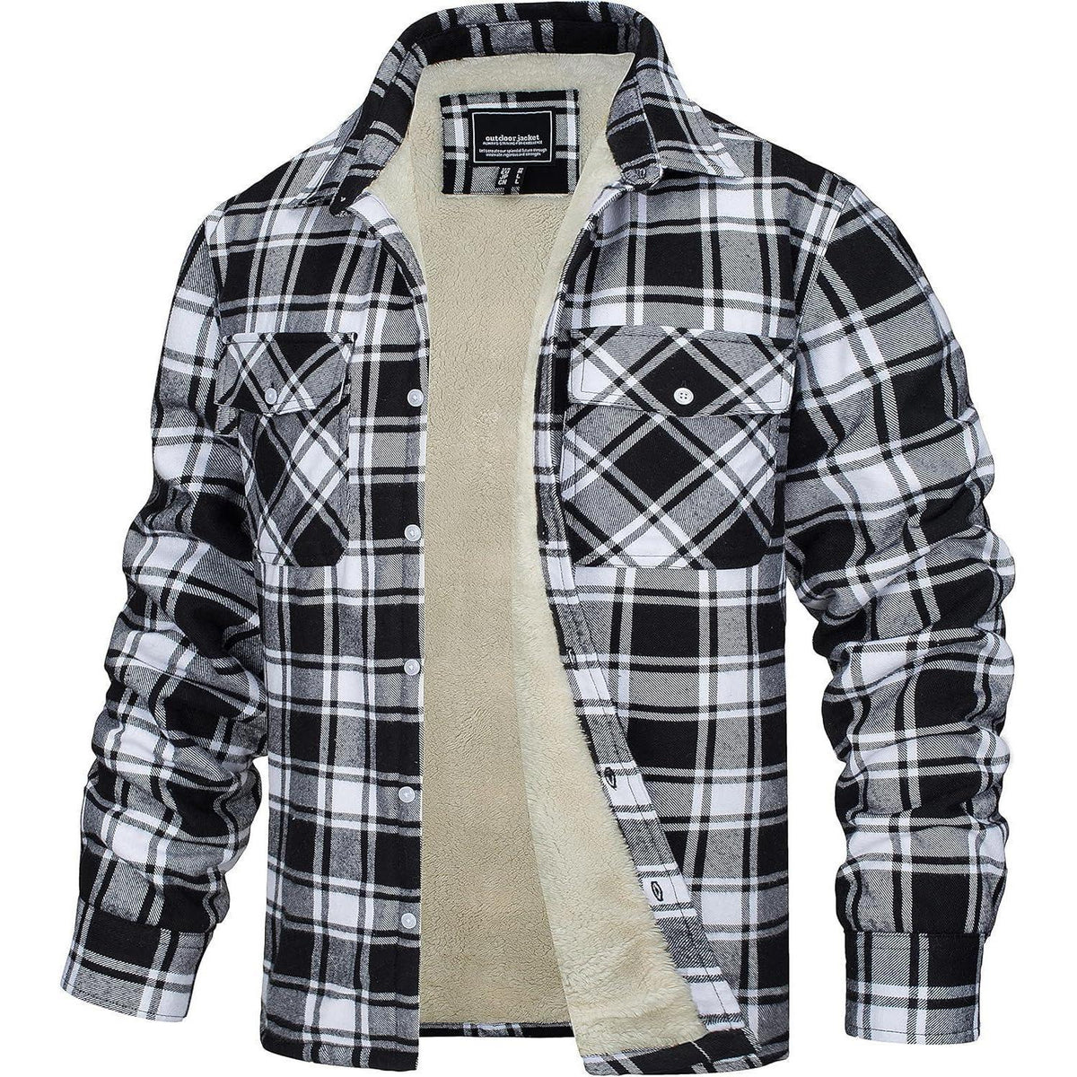 Herren Thermohemd mit Innenfleece, Schwarz 3XL