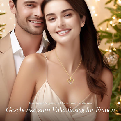 Initialen Halskette Damen 18K Vergoldet Herz Anhänger Buchstabe A-Z Personalisiert