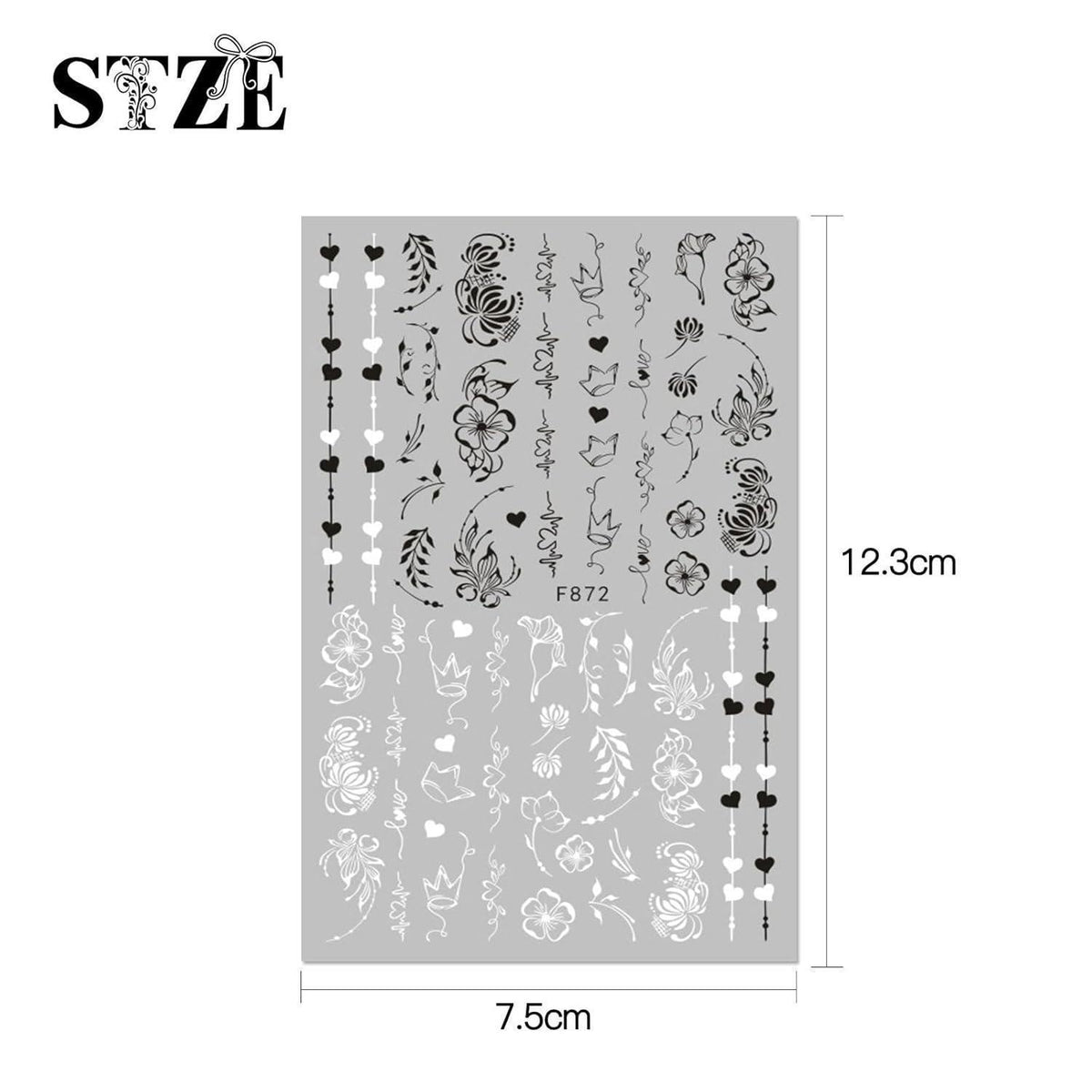 Blumen Nagelsticker 10 Blatt - Selbstklebend Nail Art Design