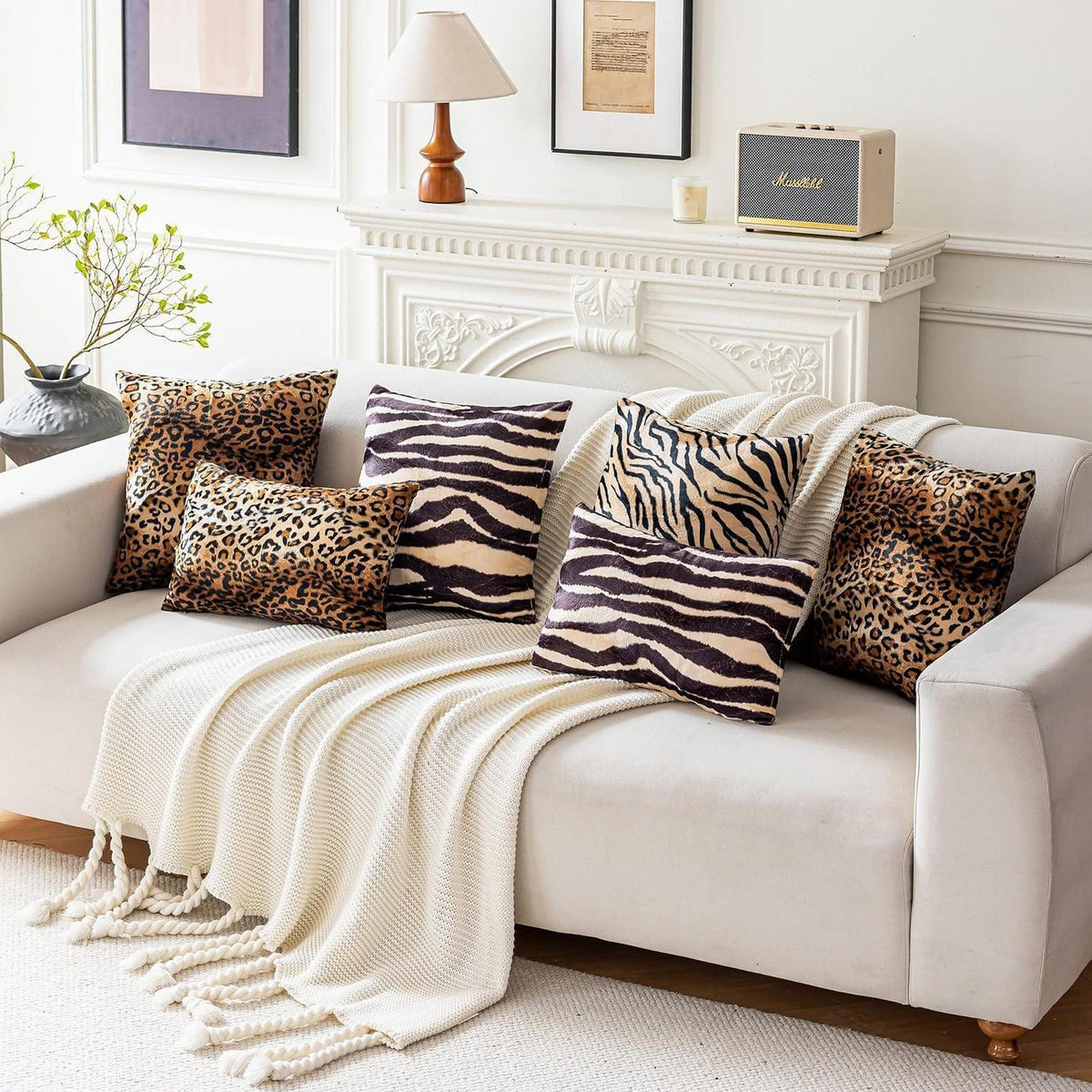 Leoparden Kissenbezüge 2er-Set – Weicher Samt-Tierprint