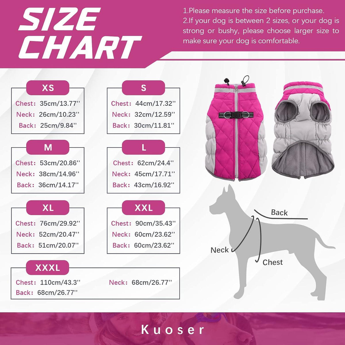 Wasserdichter Hundemantel Winterjacke für alle Hunderassen