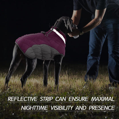 Kuoser Wasserdichter Hundemantel Winterjacke Fleece Gefüttert 3XL Rose
