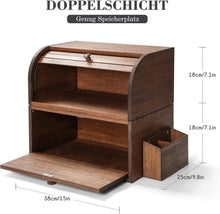 Brotkasten aus Bambus Doppellagig Stapelbar 38x25x36cm Natur