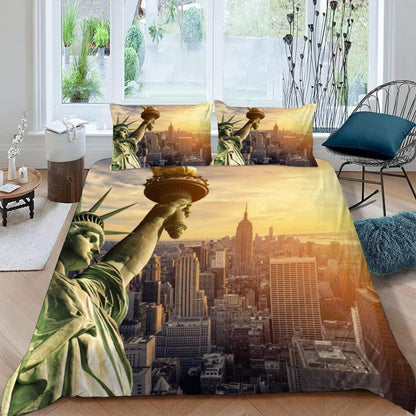 Freiheitsstatue Bettwäsche Set 220x240 - 3-teilig mit Kissenbezügen