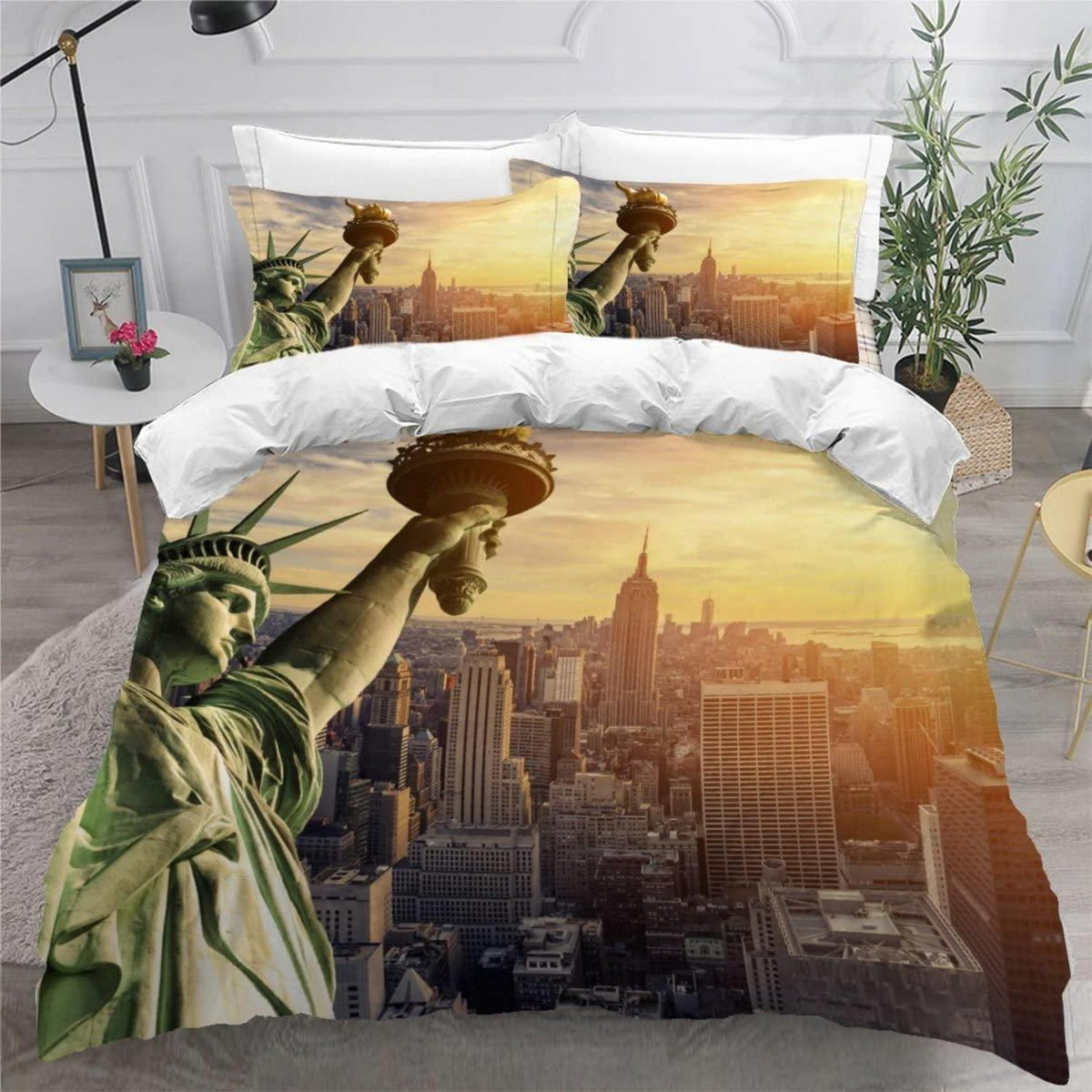 Freiheitsstatue Bettwäsche Set 220x240 - 3-teilig mit Kissenbezügen