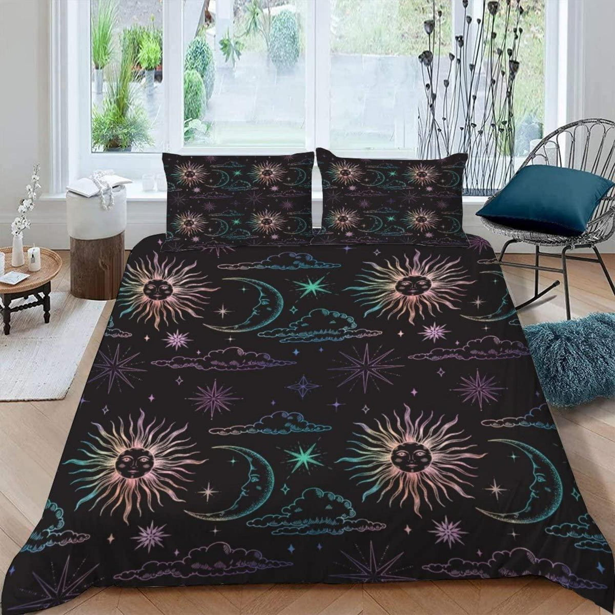 3D Regenbogen Bettwäsche-Set 220x240 cm mit 2 Kissenbezügen