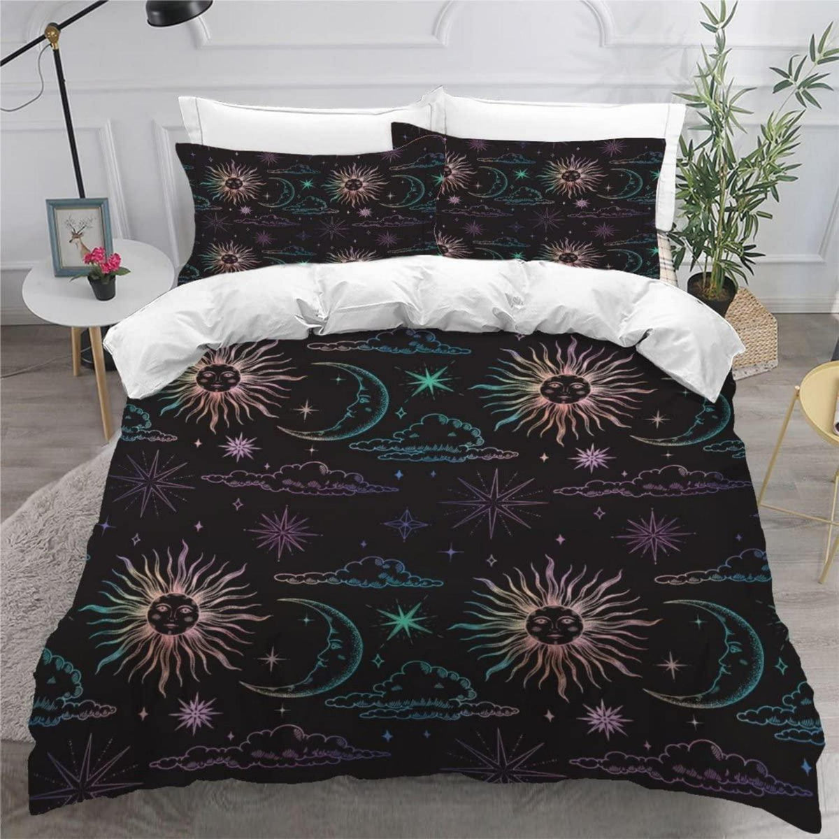 3D Regenbogen Bettwäsche-Set 220x240 cm mit 2 Kissenbezügen