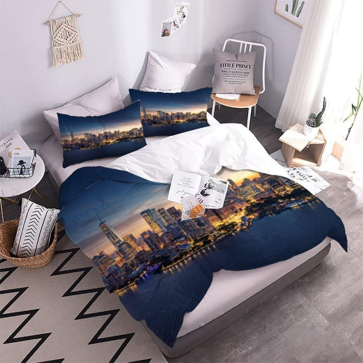 Skyline New York Bettwäsche-Set 155x220 | 3D Stadt-Landschaft