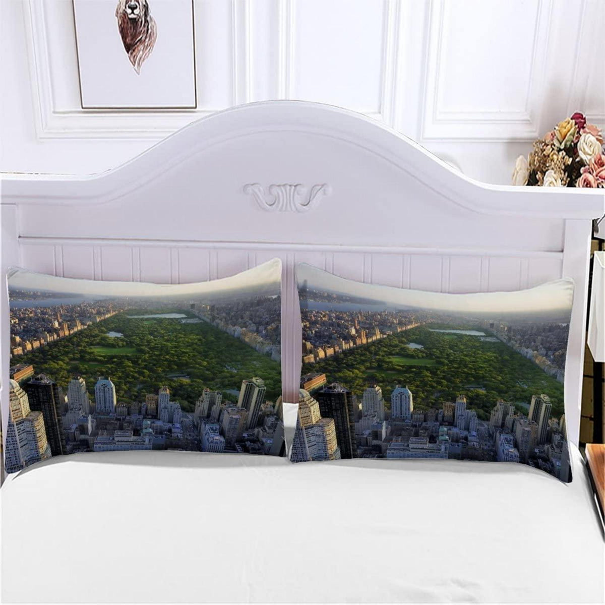 Manhattan New York Bettwäsche Set 220x240 - 3-teilig mit Kissenbezügen