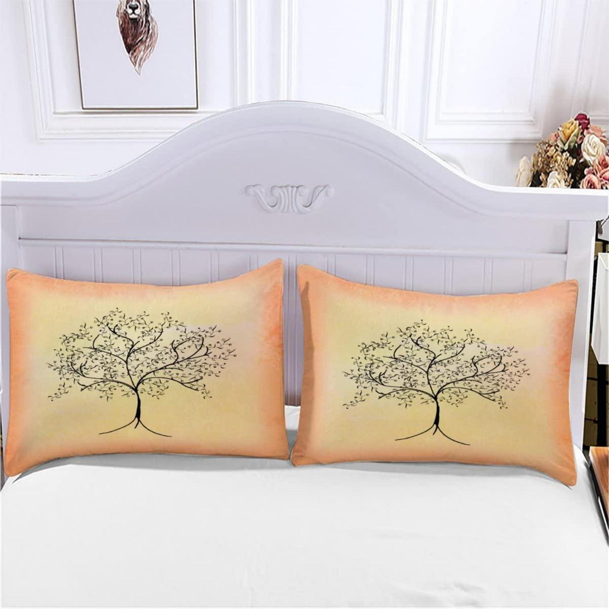 3D Bettwäsche-Set 220x240 Baum Silhouette Mikrofaser