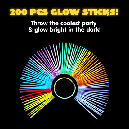 JOYIN 200er Knicklichter Set Neon Leuchtstäbe Party Deko Kindergeburtstag