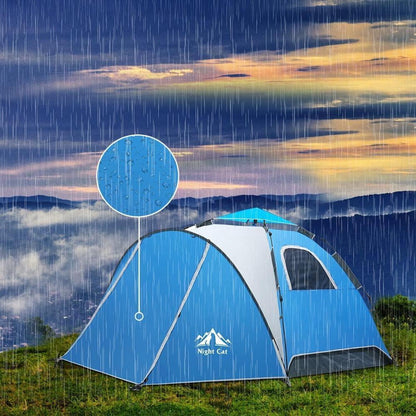 Wasserdichtes Pop-Up Zelt 2-4 Personen Camping Wandern Blau