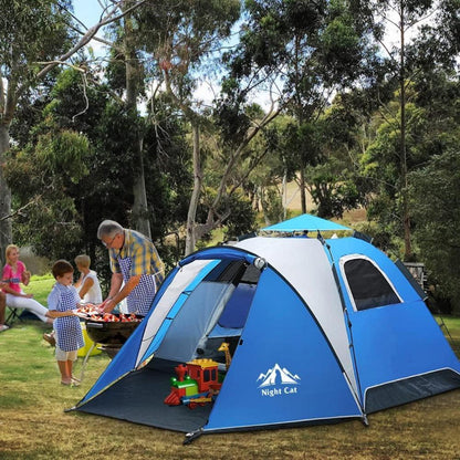 Wasserdichtes Pop-Up Zelt 2-4 Personen Camping Wandern Blau
