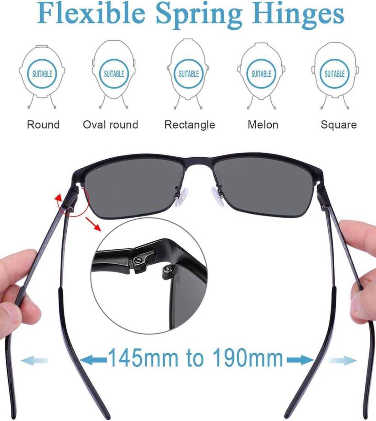 Polarisierte Herren Sonnenbrille Metallrahmen UV 400 Sportbrille