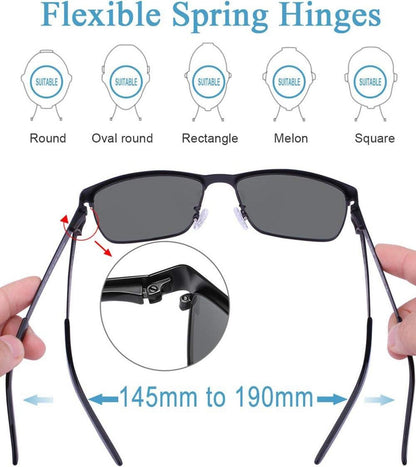 Polarisierte Herren Sonnenbrille Metallrahmen UV 400 Sportbrille