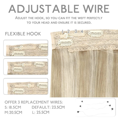 Echthaar Haarverlängerung Aschblond Highlights 35cm