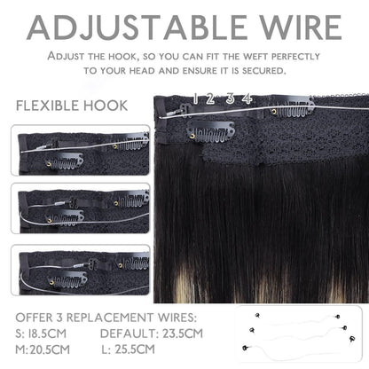 Echthaar Haarverlängerung Balayage Schwarz-Blond 35cm