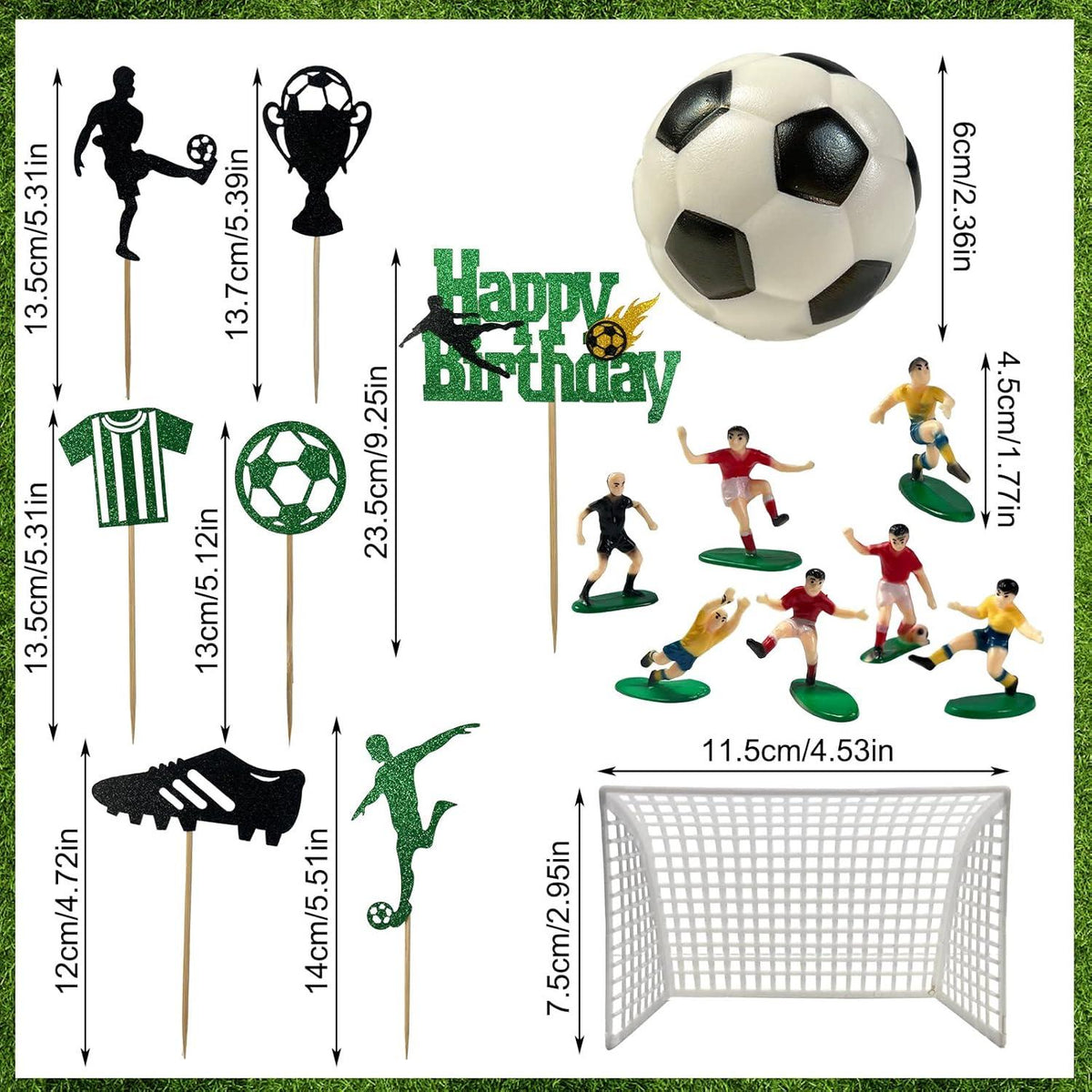 Fußball Tortendeko Set für Junge Geburtstag Party Toppers