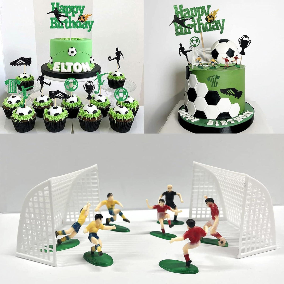 23-teilige Fußball Tortendeko Set Kinder Geburtstag Party Cupcake