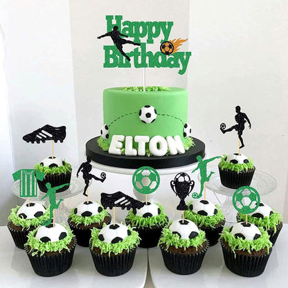 23teiliges Fußball Tortendeko Set Cupcake Topper Kinder Geburtstag Party