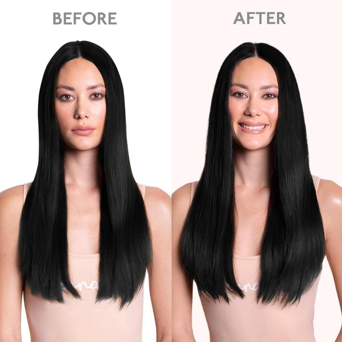 Echthaar Haarverlängerung Schwarz 50cm - Unsichtbare Draht Extensions