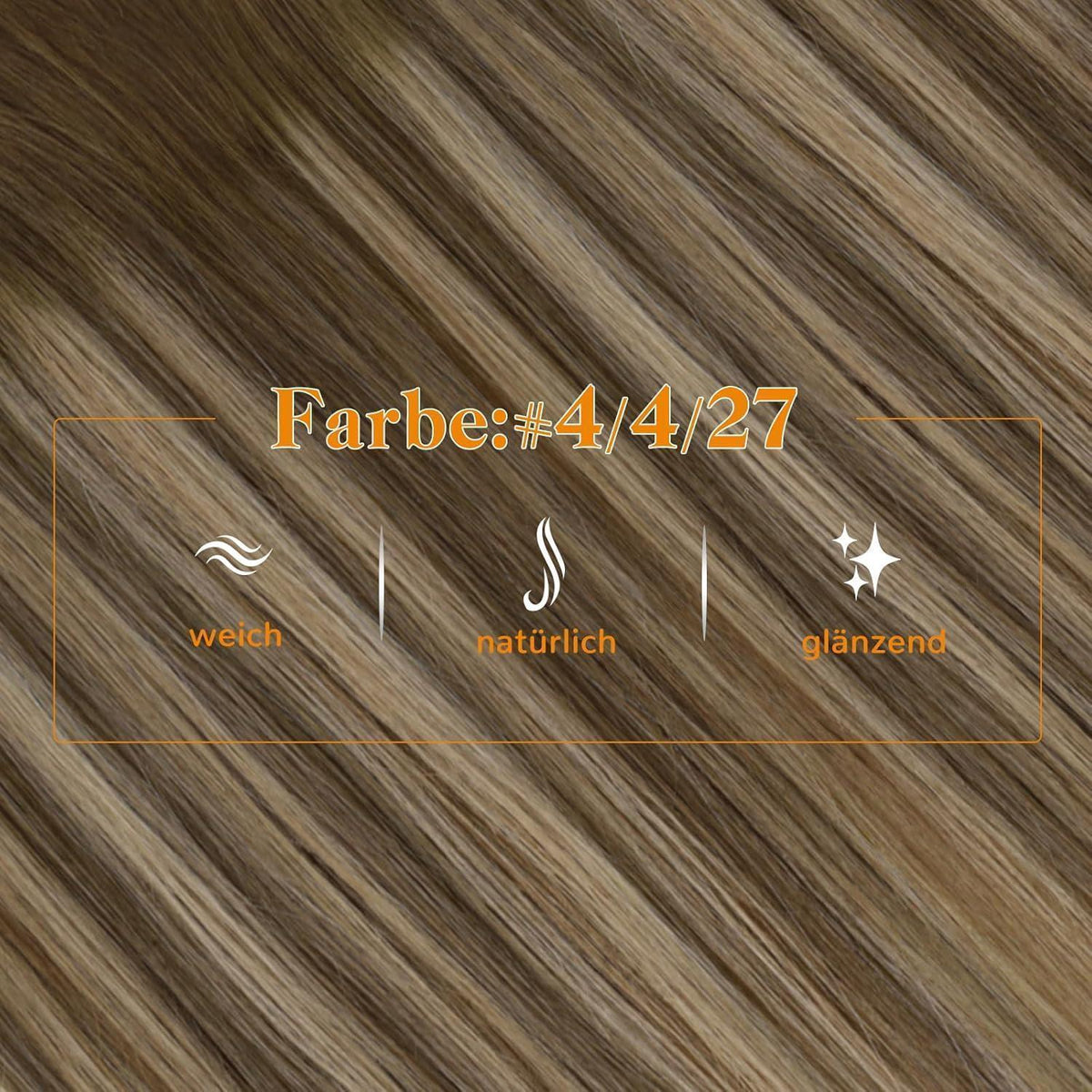 Echthaar Zopf Extension Mittelbraun & Blond 40cm
