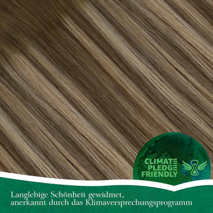 Echthaar Zopf Extension Mittelbraun & Blond 40cm