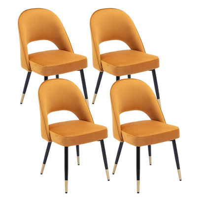 Samt Esszimmerstühle 4er Set – Modern & Komfortabel (Gelb)