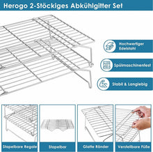 Herogo Abkühlgitter Set Edelstahl Rechteckig 2-Stöckig 38x26