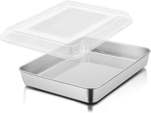 Tiefes Edelstahl Backblech mit Deckel für Brownie Lasagne 31x24x5 cm