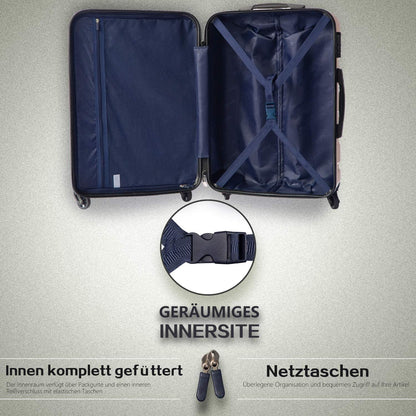 COOLIFE Hartschalen-Koffer Set mit TSA-Schloss und 4 Rollen