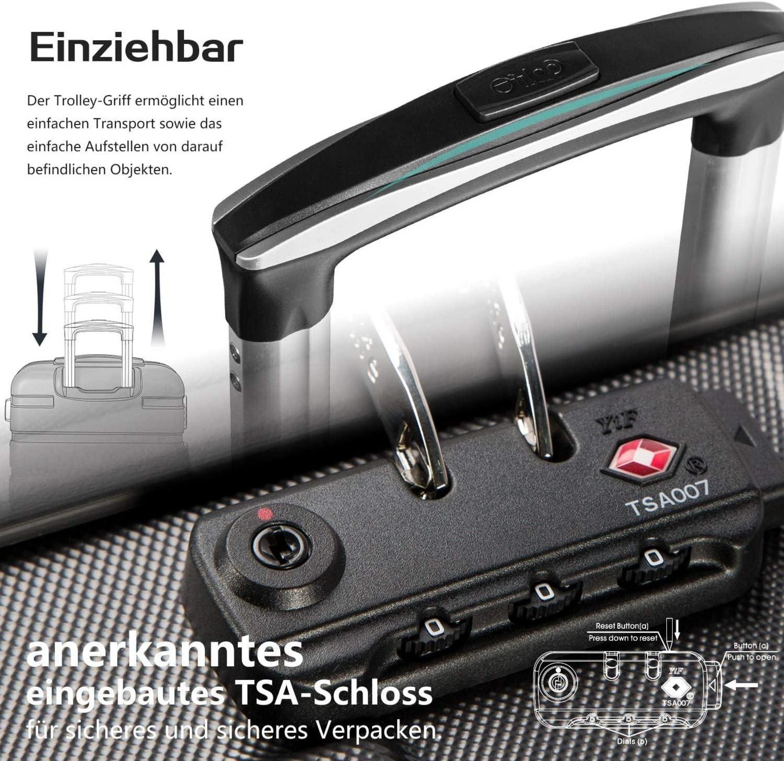 COOLIFE Premium Hartschalenkoffer Trolley Mittelgroß Weiß/Braun