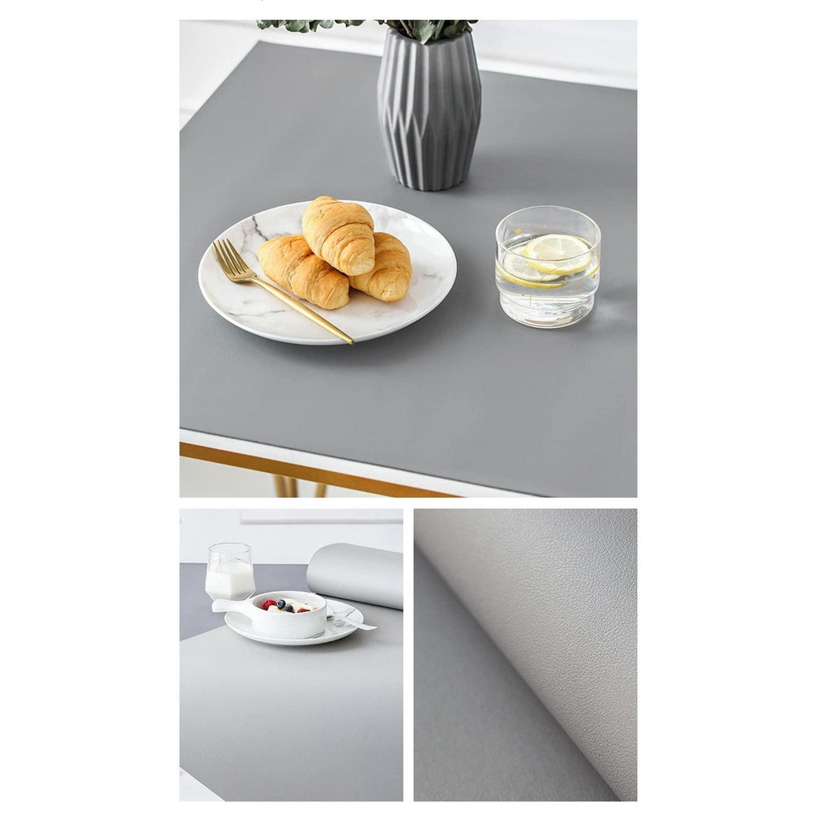 PU Tischdecke Grau 90x180cm – Wasserdichte Tischfolie für Esstisch