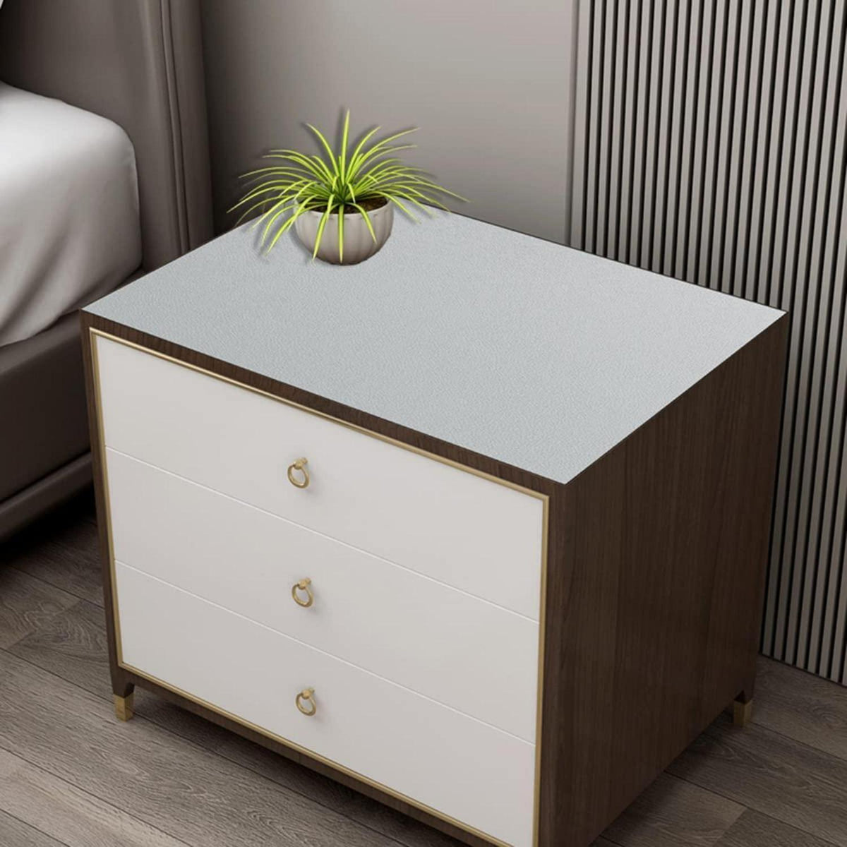 PU Tischdecke Grau 80x200cm – Wasserdichte Tischfolie für Tisch & Schreibtisch