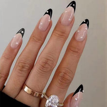 24 Stück Schwarz Acryl Press on Nägel Pearls Kurz