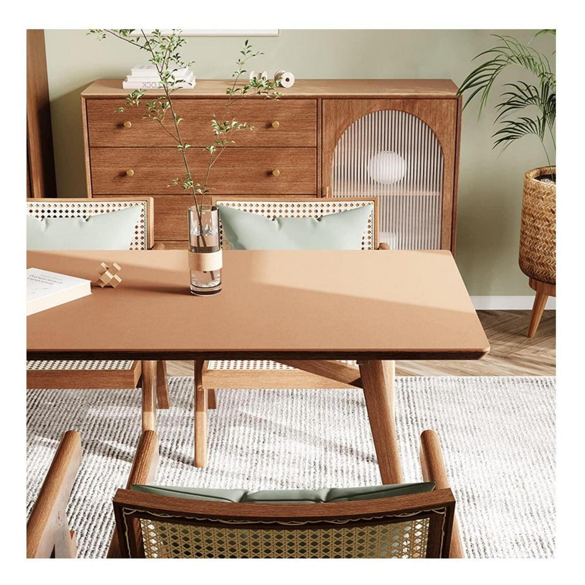 PU Tischdecke wasserdicht 90x180cm Khaki | Tischfolie Schutzmatte